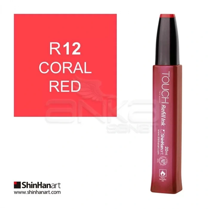 Touch Twin Marker Refill İnk 20ml R12 Coral Red