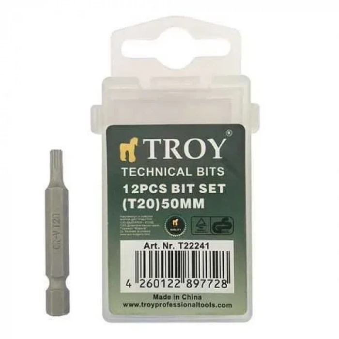 Troy 22241 Torx Bits Uç Seti (T20x50mm, 12 Adet)