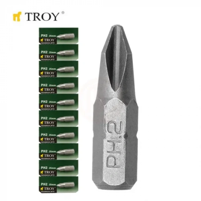 Troy 22252-10 Bits Uç Seti (PH2x25mm, 10Adet)