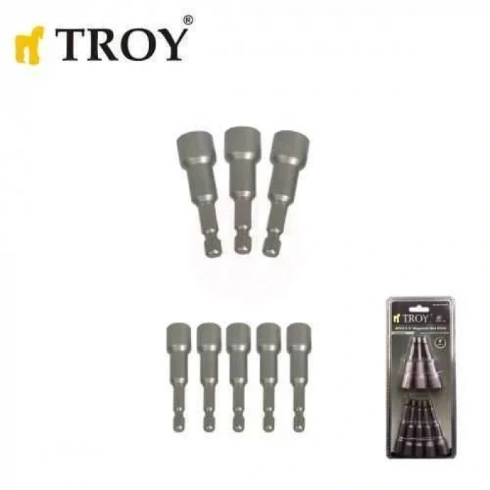 Troy 26133 Mıknatıslı Lokma Adaptör Seti, 8 Parça