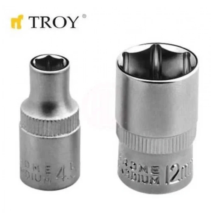 Troy 26153 1/4 İnç Lokma (Ölçü 14mm-Çap 19,8mm-Uzunluk 25mm)