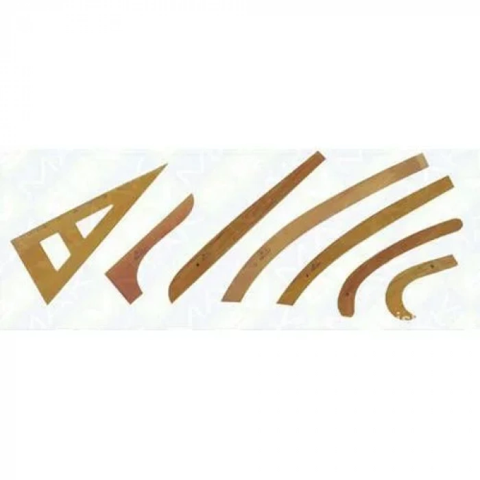 Turhan Ahşap Riga Cetvel Takımı - 7 Parça