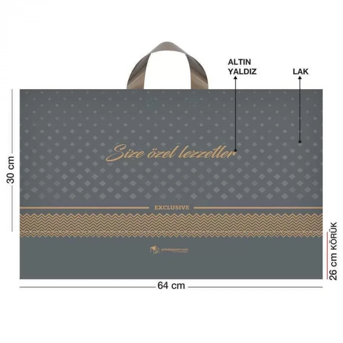 Turta Poşeti (kulplu) 64x30 Cm - 50 Adet