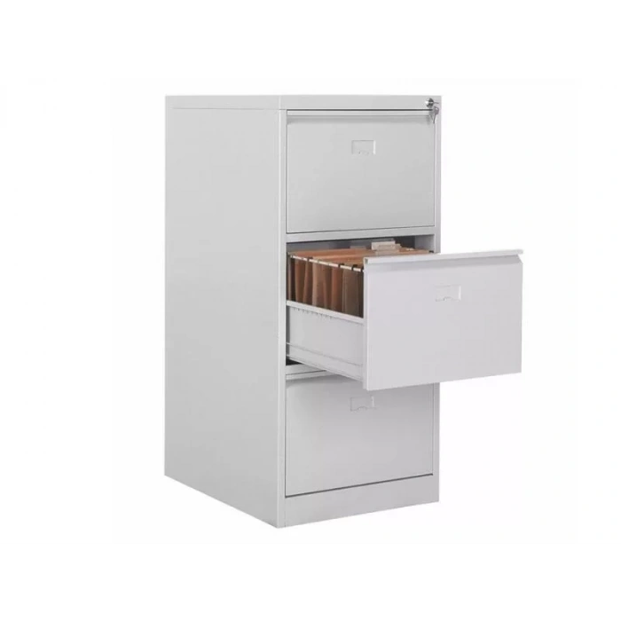 Üç Çekmeceli Metal Kartoteks Askılı Dosya Dolabı Gri Renk