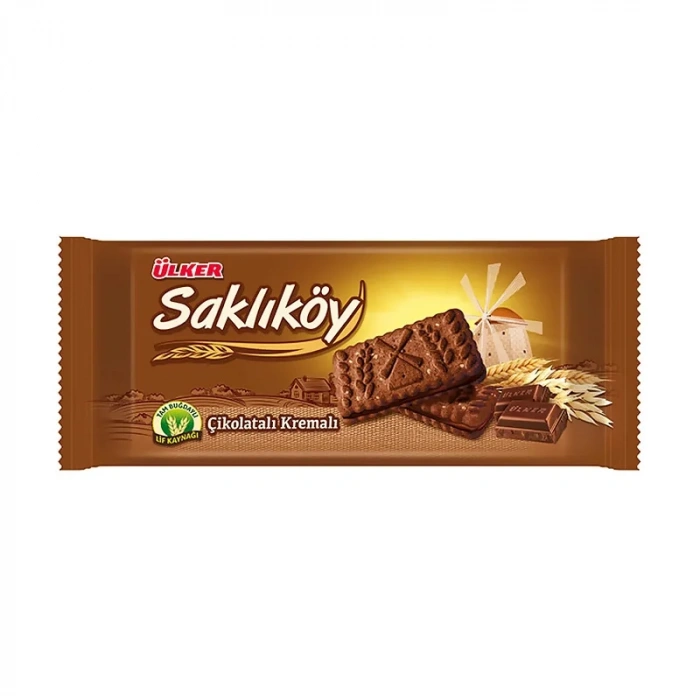 ÜLKER SAKLIKÖY ÇİKOLATALI KREMALI YULAFLI BİSKÜVİ 87gr (84109)