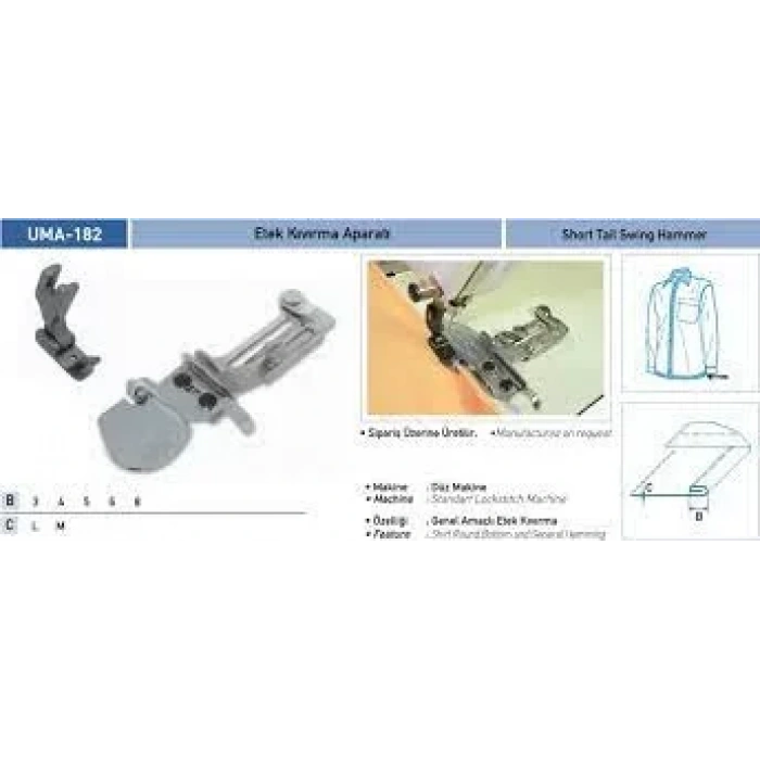 Uma-369 Transport Etek Makinası Yan Çekeri 3 Mm
