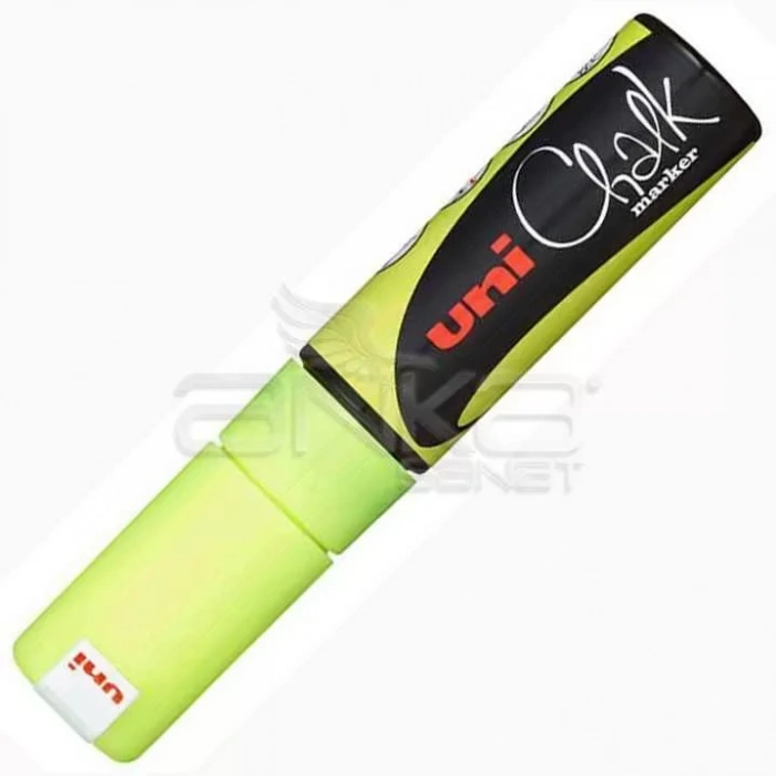 Uni Chalk Marker Wet Wipe Fluo Yellow 8.0mm