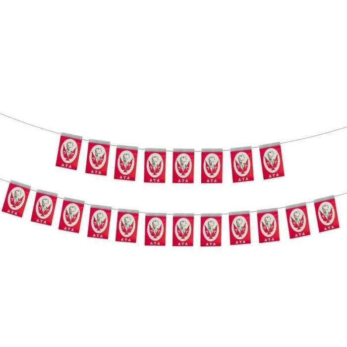 Vatan İpli Minik Boy Atalı Bayrak 40 Lı Vt806