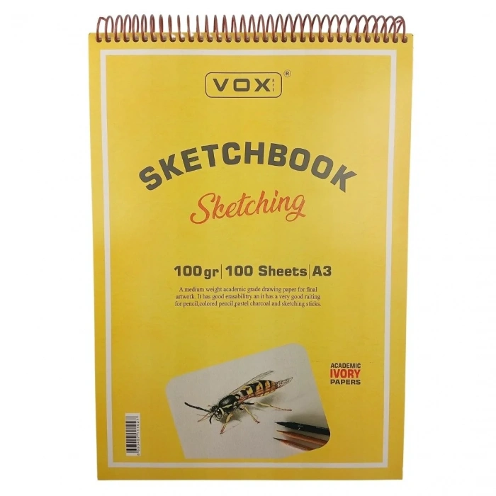 Vox Art Sketchbook Eskiz Defter A3 100gr 100yp İvory Krem