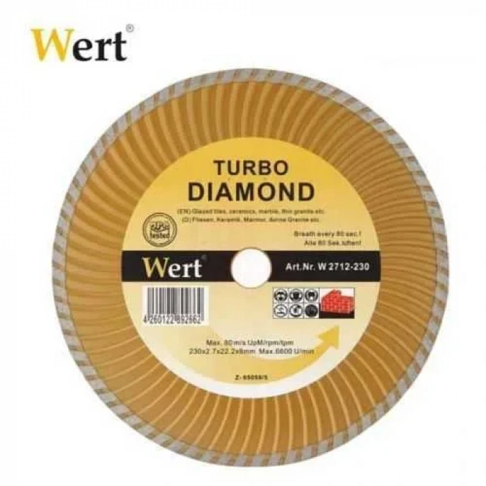 Wert 2712-180 Turbo Kanallı Elmas Testere (180mm)