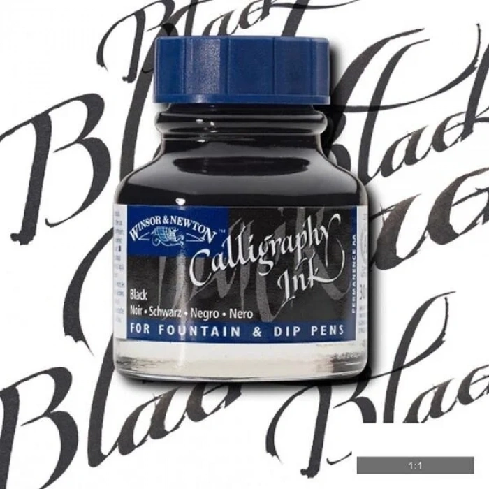 WINSOR&amp;NEWTON KALİGRAFİ MÜREKKEBİ 30 ml. BLACK 030 1110030