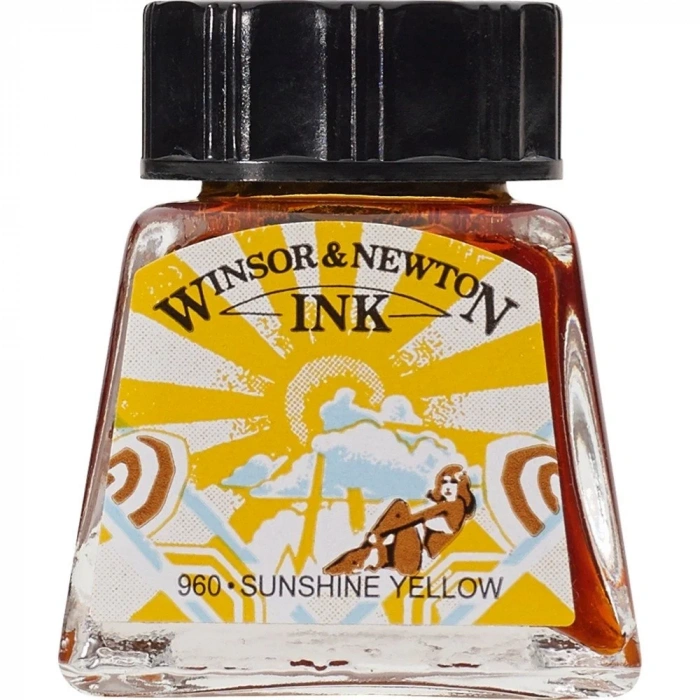 Winsor Newton Drawing Ink Çini Mürekkebi 14ml 633 Sunshine Yellow