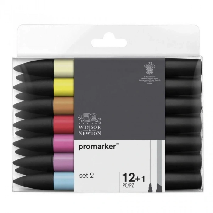 Winsor Newton Promarker Set 2 (12 Renk + Karıştırıcı)