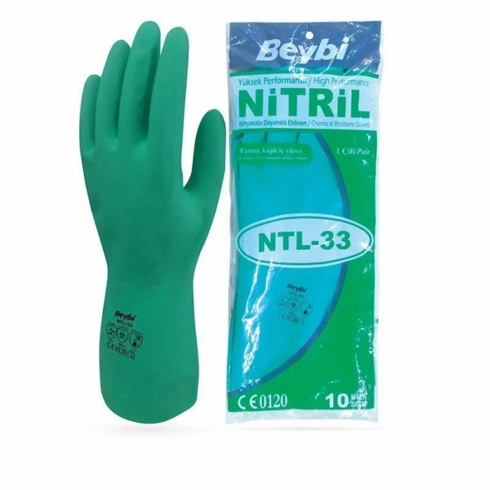 Yeşil Nitril Kimyasal İş Eldiveni NTL-33 (1 Çift )