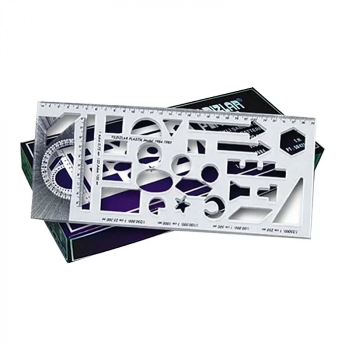 Yıldızlar 007 Cetvel Ölçekli Şablon 30cm