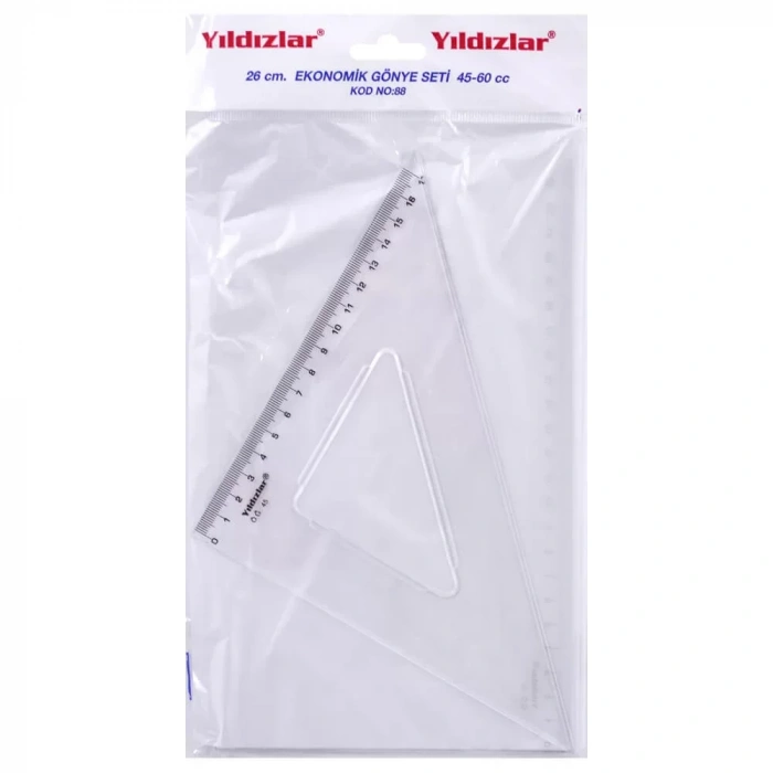 Yıldızlar 45-60 Ekonomik Gönye Seti 30 Cm. Kod.136