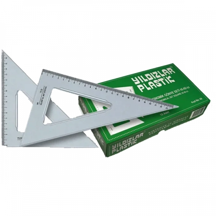 Yıldızlar Öğrenci Gönye Seti 45-60 Derece 26 CM Ekonomik 88