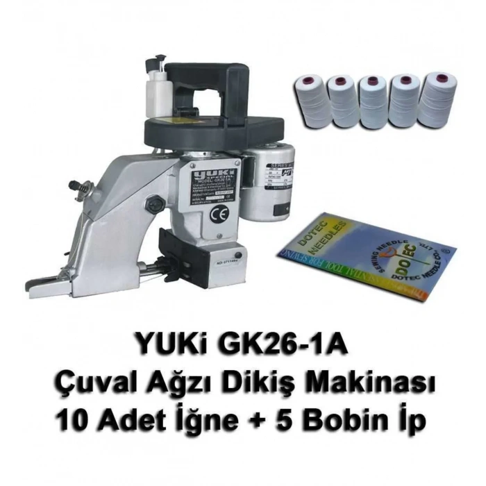 Yuki GK26-1A Çuval Ağzı Dikiş Makinası + 10 Adet İğne + 5 Bobin İp