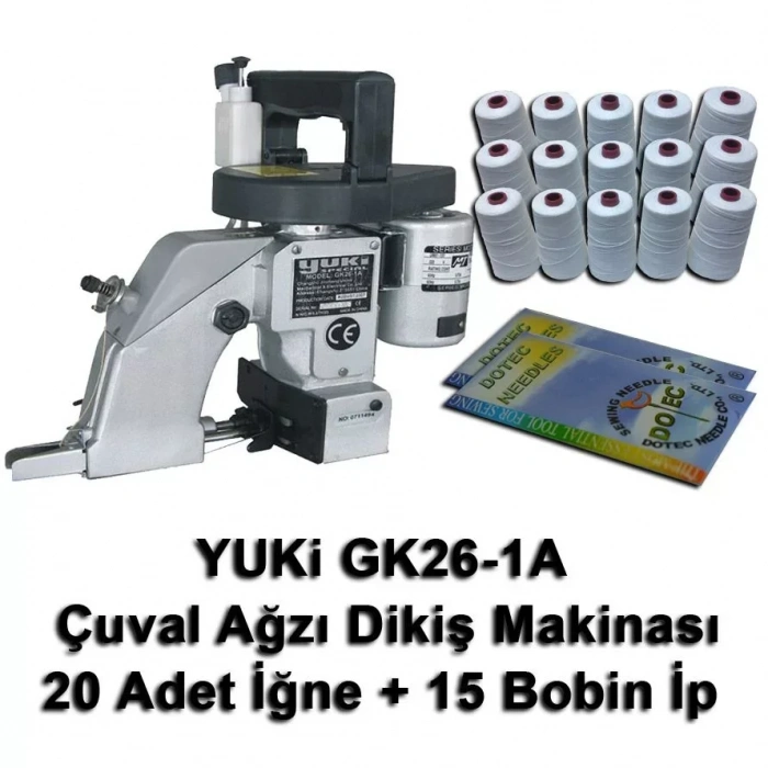 Yuki Gk26-1a Çuval Ağzı Dikiş Makinası + 20 Adet İğne + 15 Bobin İp