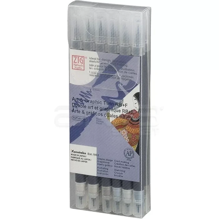 Zig Art & Graphic Twin Rb+f Çift Uçlu Çizim Kalemi 12li Set Tut-95/12vgr