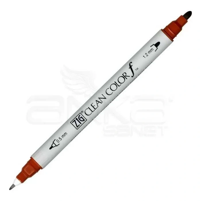 Zig Clean Color f Çift Uçlu Marker Kalem Brown 060