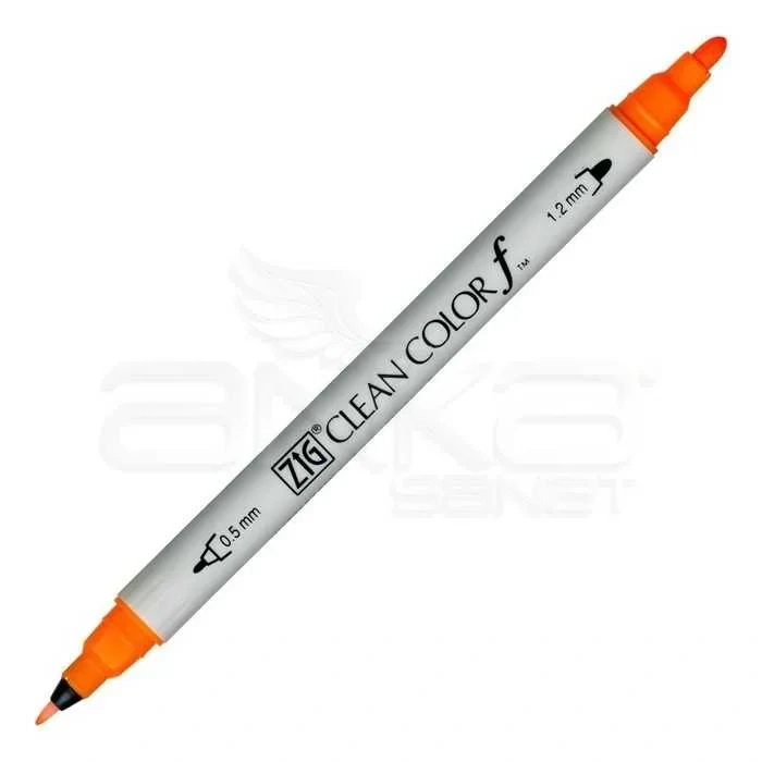 Zig Clean Color f Çift Uçlu Marker Kalem Fluorescent Orange 002