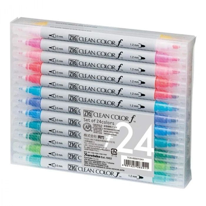 Zig Clean Color F TCS-6000T Çift Uçlu Marker Set 24lü