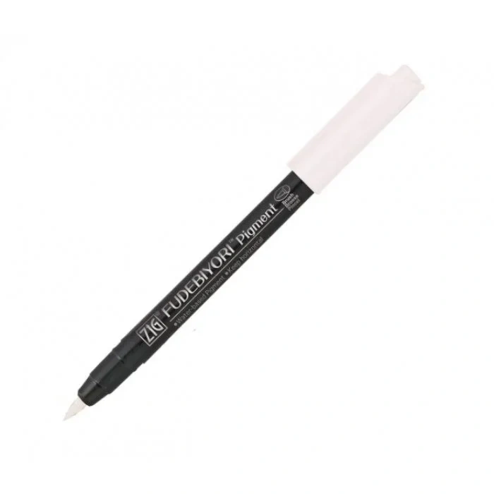 Zig Fudebiyori Fırça Uçlu+A8 Kalemi No 000 Pigment Beyaz