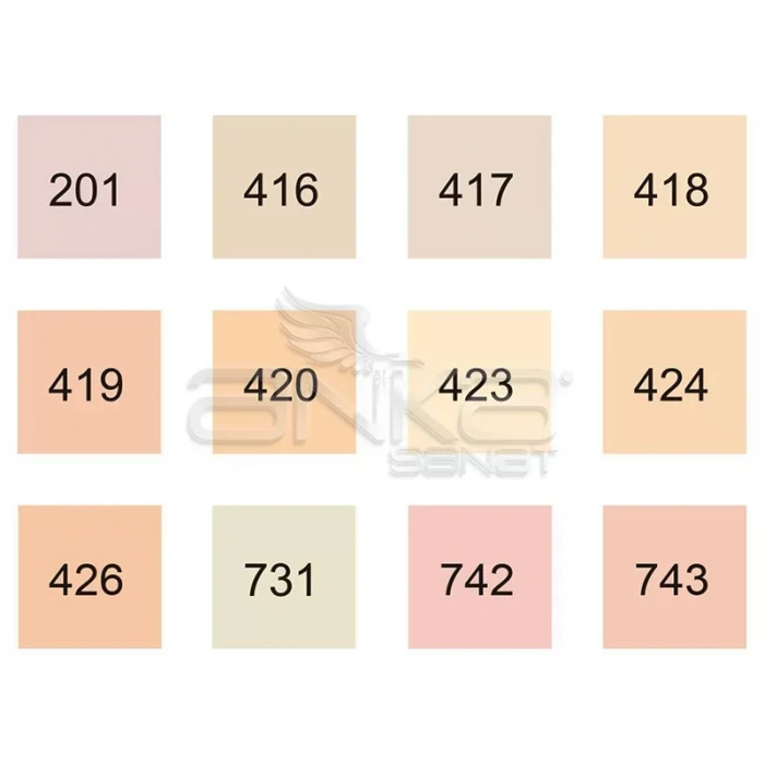 Zig Kurecolor Fine & Brush For Manga 12li Set Neutral Tones