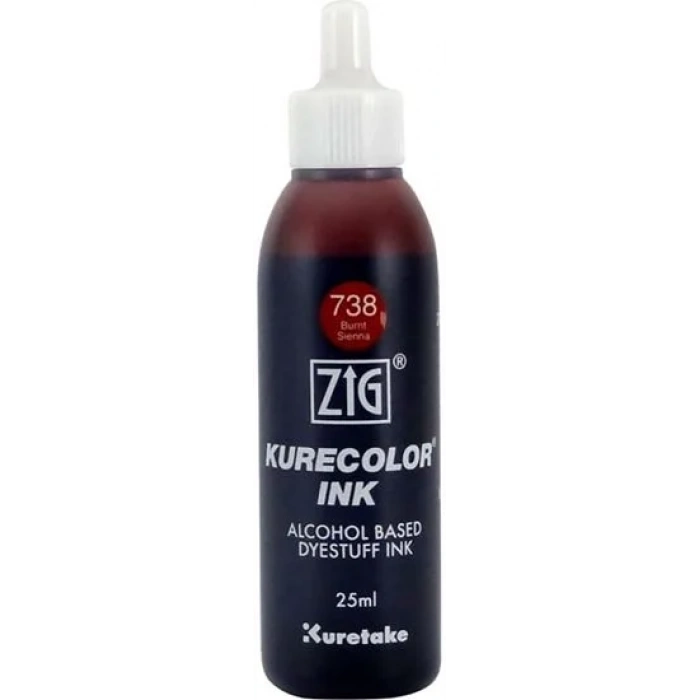 Zig Kurecolor Ink Alkol Bazlı Mürekkep 25ml 738 Burnt Sienna
