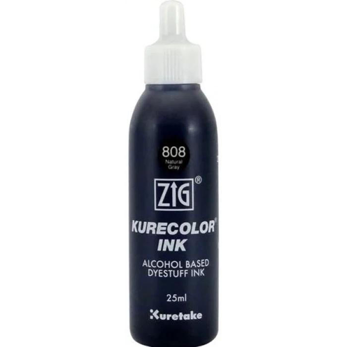 Zig Kurecolor Ink Alkol Bazlı Mürekkep 25ml 808 Natural Gray