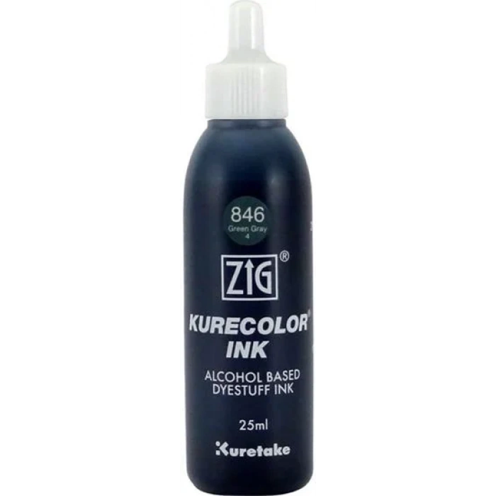 Zig Kurecolor Ink Alkol Bazlı Mürekkep 25ml 846 Green Gray 4