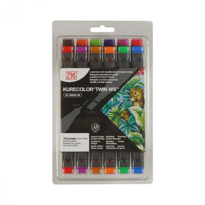 Zig Kurecolor KC3000/12B2 Twin WS Marker Kalem 12li Brilliant Colors
