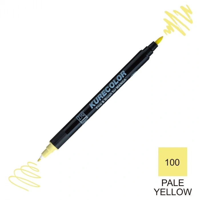 Zig Kurecolor Mangaka Fine&Brush Çift Taraflı Kalem CNKC-2200 No 100 Pale Yellow