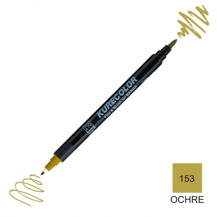 Zig Kurecolor Mangaka Fine&Brush Çift Taraflı Kalem CNKC-2200 No 153 Ochre
