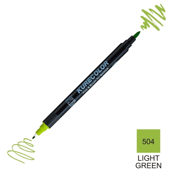 Zig Kurecolor Mangaka Fine&Brush Çift Taraflı Kalem CNKC-2200 No 504 Light Green
