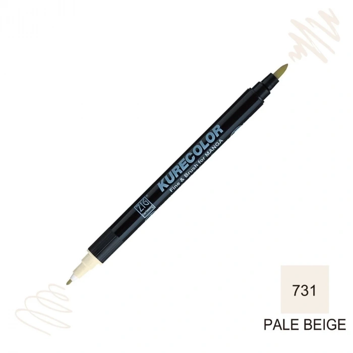 Zig Kurecolor Mangaka Fine&Brush Çift Taraflı Kalem CNKC-2200 No 731 Pale Beige
