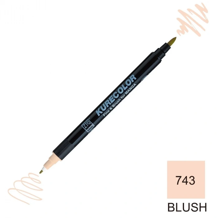 Zig Kurecolor Mangaka Fine&Brush Çift Taraflı Kalem CNKC-2200 No 743 Blush