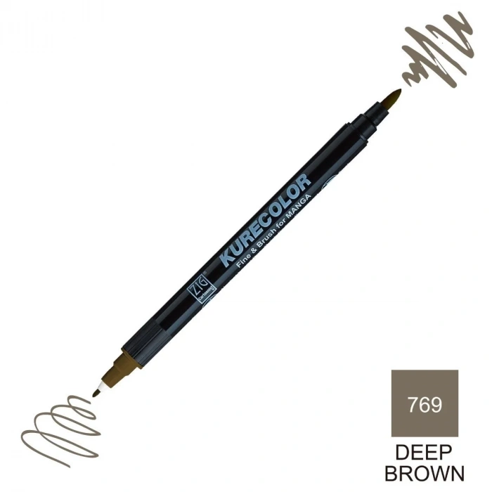 Zig Kurecolor Mangaka Fine&Brush Çift Taraflı Kalem CNKC-2200 No 769 Deep Brown