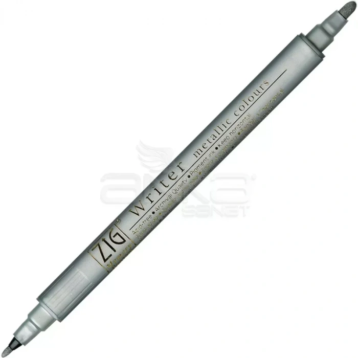 Zig Writer Metallic Colours Çift Uçlu Marker Kalem 102 Silver