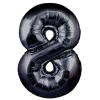 8 Rakamı Siyah Renk Folyo Balon 100 Cm