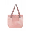 BBack File Kadın Plaj Çantası / Günlük El Ve Omuz Çantası 44x37 cm. BEBEK PEMBE (Ekose Saplı)