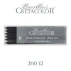 Cretacolor Portmin Kalem Ucu 5.6mm 6lı Black Pastel Medium Siyah Tebeşir 26012