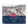 Derwent Tinted Charcoal Mürekkep Bazlı Kömür Kalem Seti Metal Kutu 24 Renk
