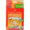 Faber Castell Jumbo Üçgen Beyaz Gövde Boya Kalemi 12 Renk Yarım Boy