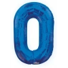 Folyo Balon 0 Rakamı Mavi  100 cm