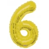 Folyo Balon 6 Rakamı Gold//Altın Renk  100 cm