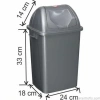 Garanti Metal 7402 Plastik Çatı Kapaklı Çöp Kovası (16 Litre)