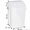 Garanti Metal 7405 Plastik İtme Kapaklı Çöp Kovası (24 Litre)