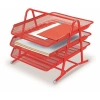 Gıpta 3 Kat Hareketli Evrak Rafı Kırmızı Metal Masa Seti